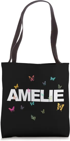 Amelie - Beautiful Name with colorful Butterflies Tote Bag