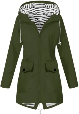 Aniywn Women's Waterproof Raincoat Outdoor Hooded Rain Jacket Windbreaker Lightweight Travel Rain Jacket Coats with Hood