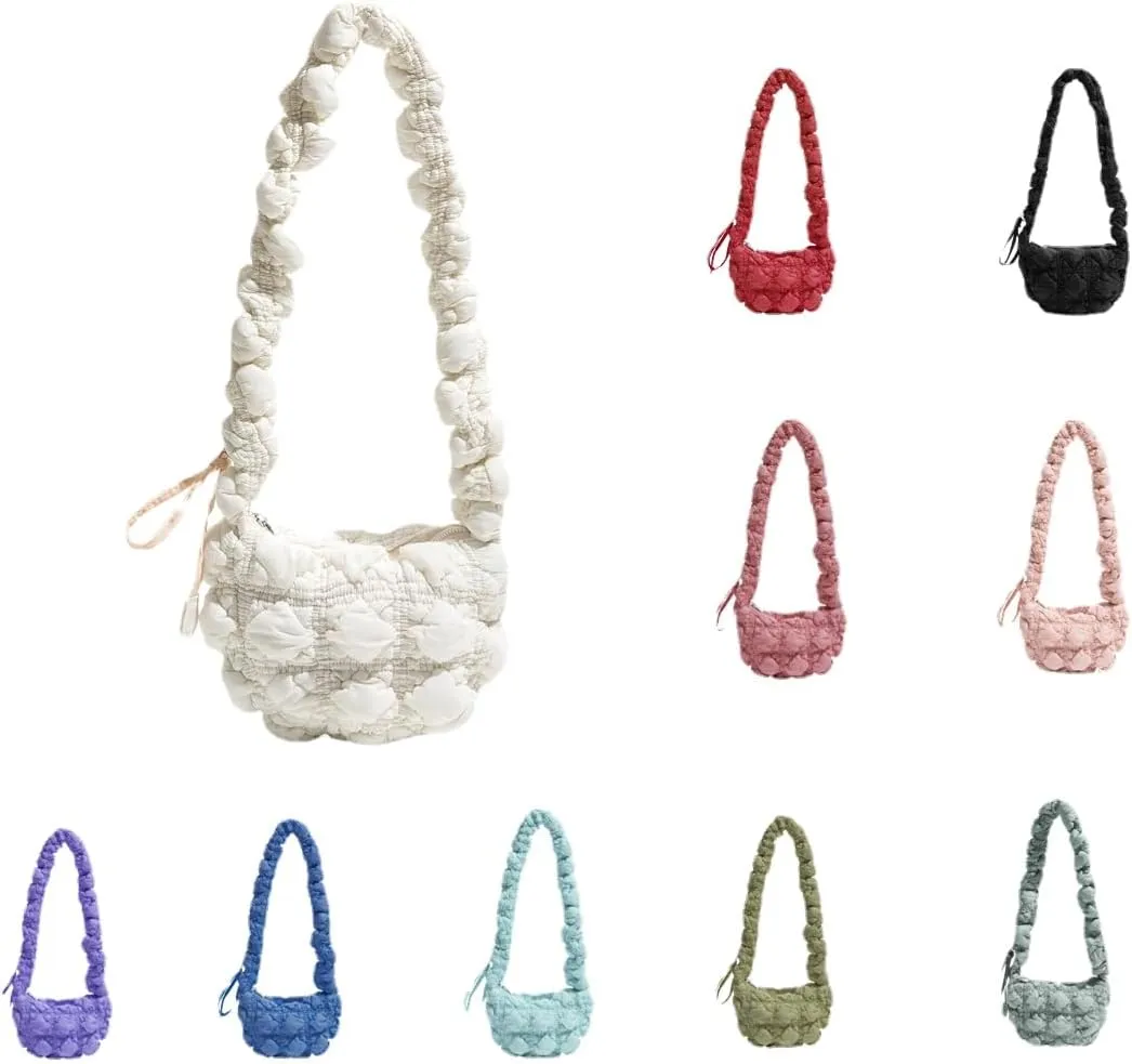 Bubble Quilted Hobo Women Handbag Cloud Tote Shoulder Bag Casual Crossbody Bag Gift for Women