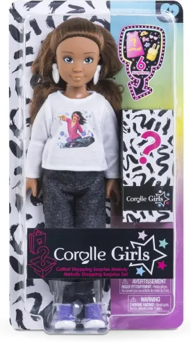 Corolle Girls Melody Shopping Surprise Set Fashion Doll and 6-Piece Accessory Set, for Kids Ages 4 Years and up