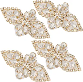 CRASPIRE Crystal Rhinestone Applique 4 Pieces Wedding Applique Iron On Patch Rhinestone Hot Fix for Bridal Wedding Sash Crystal Belt Dress DIY Sewing High Heels Cake Bags Hat-Champagne Gold CRASPIRE Crystal Rhinestone Applique 4 Pieces Wedding Applique Iron On Patch Rhinestone Hot Fix for Bridal Wedding Sash Crystal Belt Dress DIY Sewing High Heels Cake Bags Hat-Champagne Gold