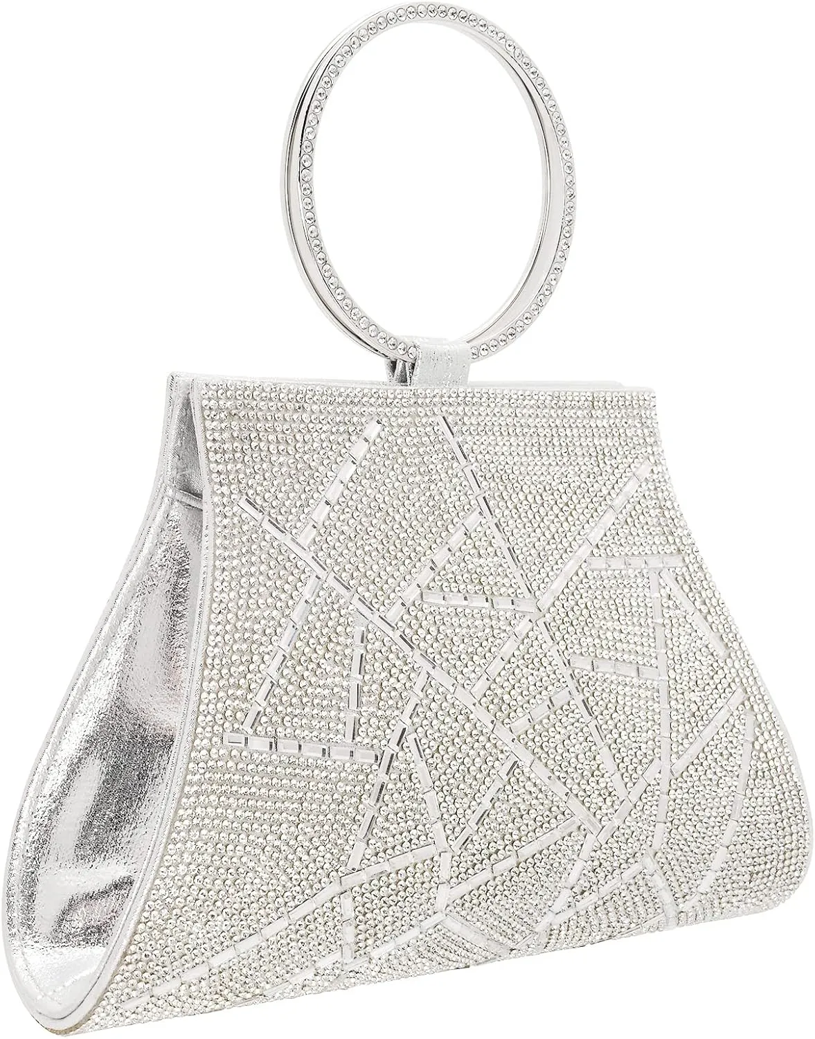 Crystal Clutch Purses Bride and Bridesmaid Handbag Elegant Wristlet Evening Bag for Women