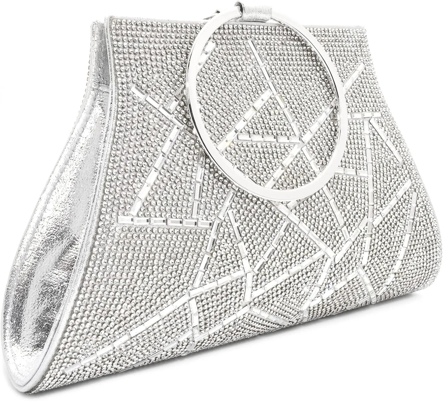 Crystal Clutch Purses Bride and Bridesmaid Handbag Elegant Wristlet Evening Bag for Women