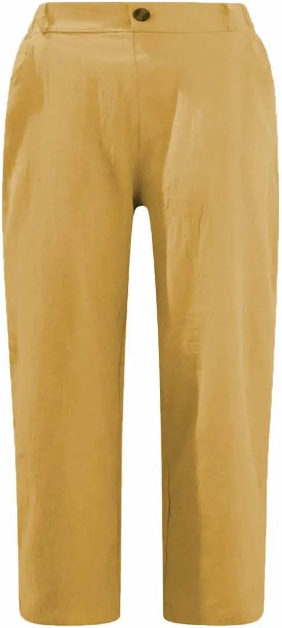 Generic Capri Pants for Women Petite High Waist Work Cargo Capris Clothes Casual Summer Beach Yoga Palazzo Cropped Pants