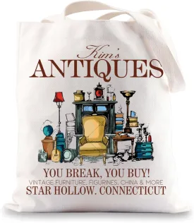 JNIAP Kim's Antiques Tote Bag - Gilmore Fans Rory And Lorelai Luke's Diner Stars Hollow Gifts