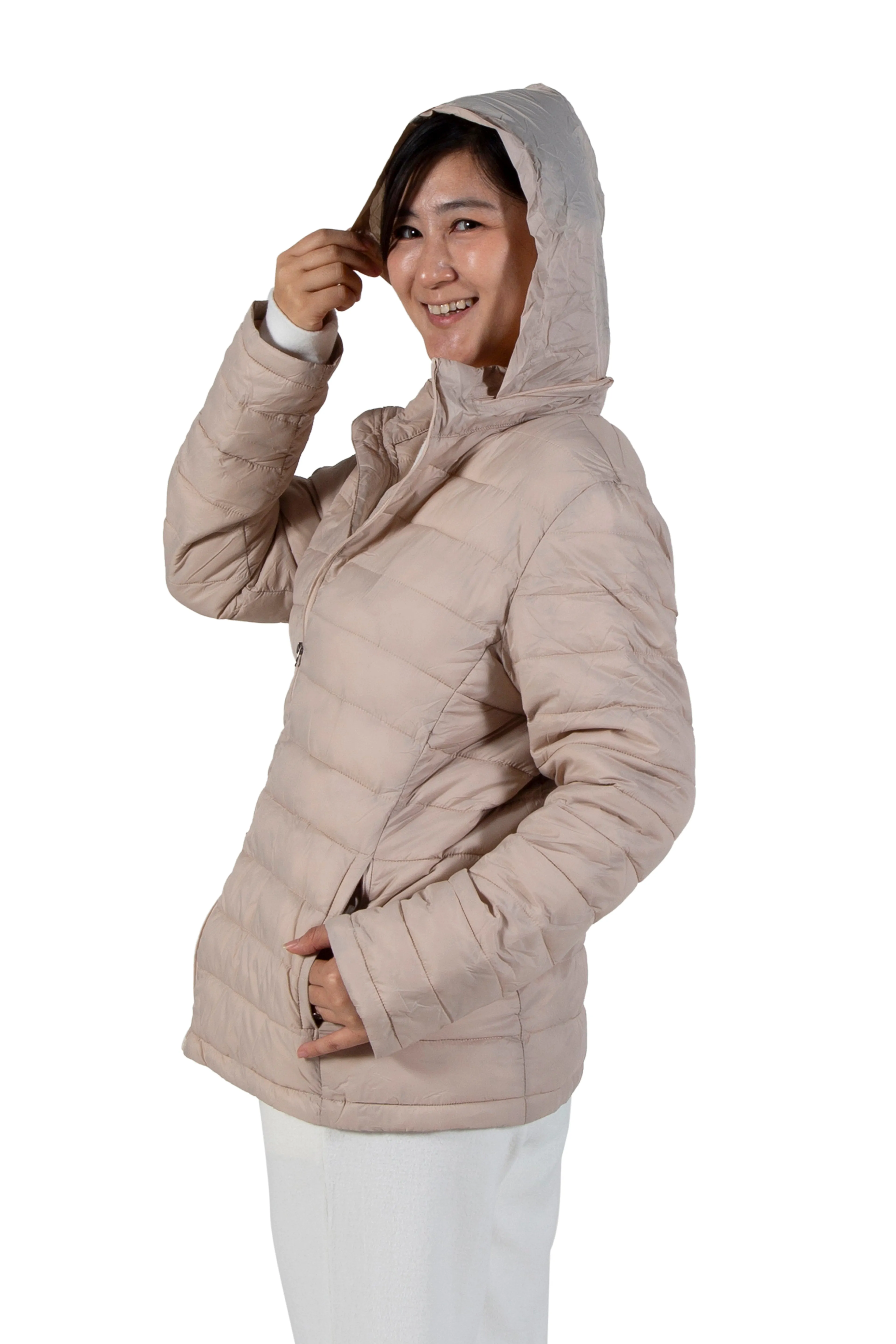 La Cera Quilted Nylon Puffer Jacket