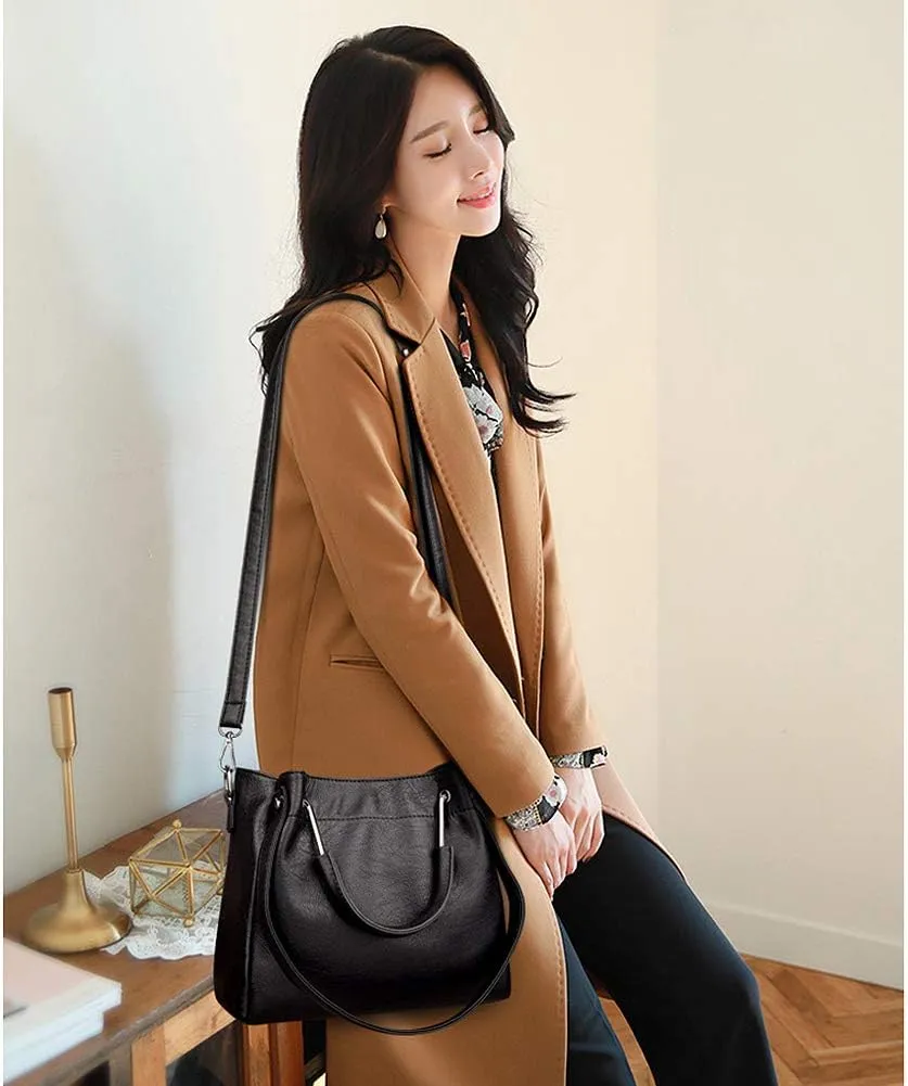 MINTEGRA Hobo Bags for Women Large Tote Handbags PU Leather Shoulder Bucket Purse