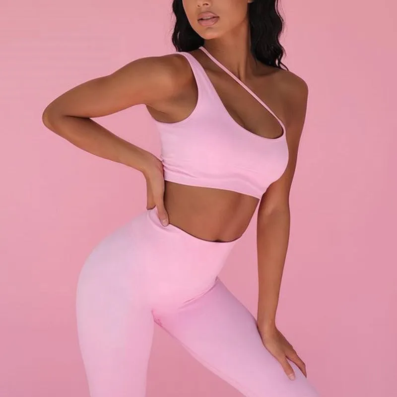 One-shoulder Fashion Activewear Set