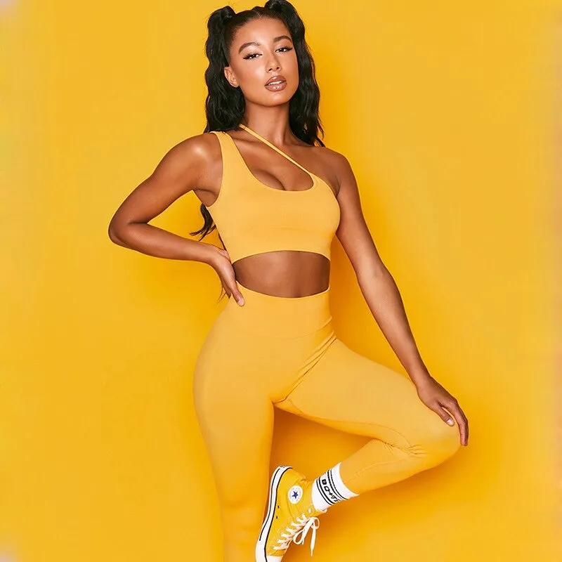 One-shoulder Fashion Activewear Set