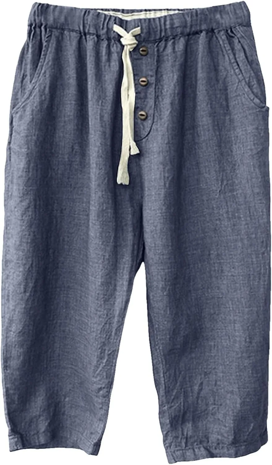 PTOLOCIF Womens Cotton Linen Pants Straight Leg Dress Pants High Waist Cotton Linen Pant Flowy Wide Leg Summer Boho Trousers