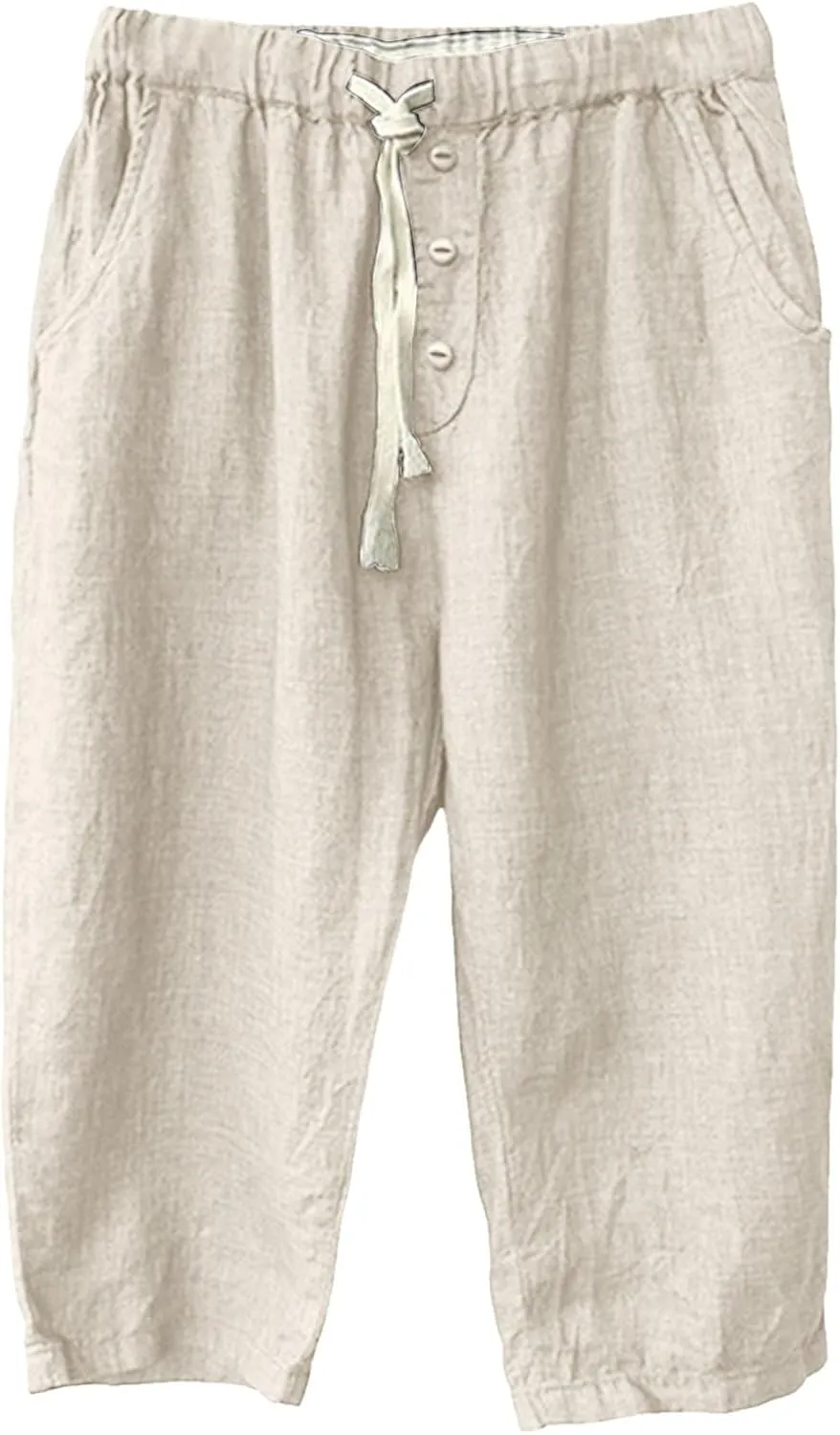 PTOLOCIF Womens Cotton Linen Pants Straight Leg Dress Pants High Waist Cotton Linen Pant Flowy Wide Leg Summer Boho Trousers