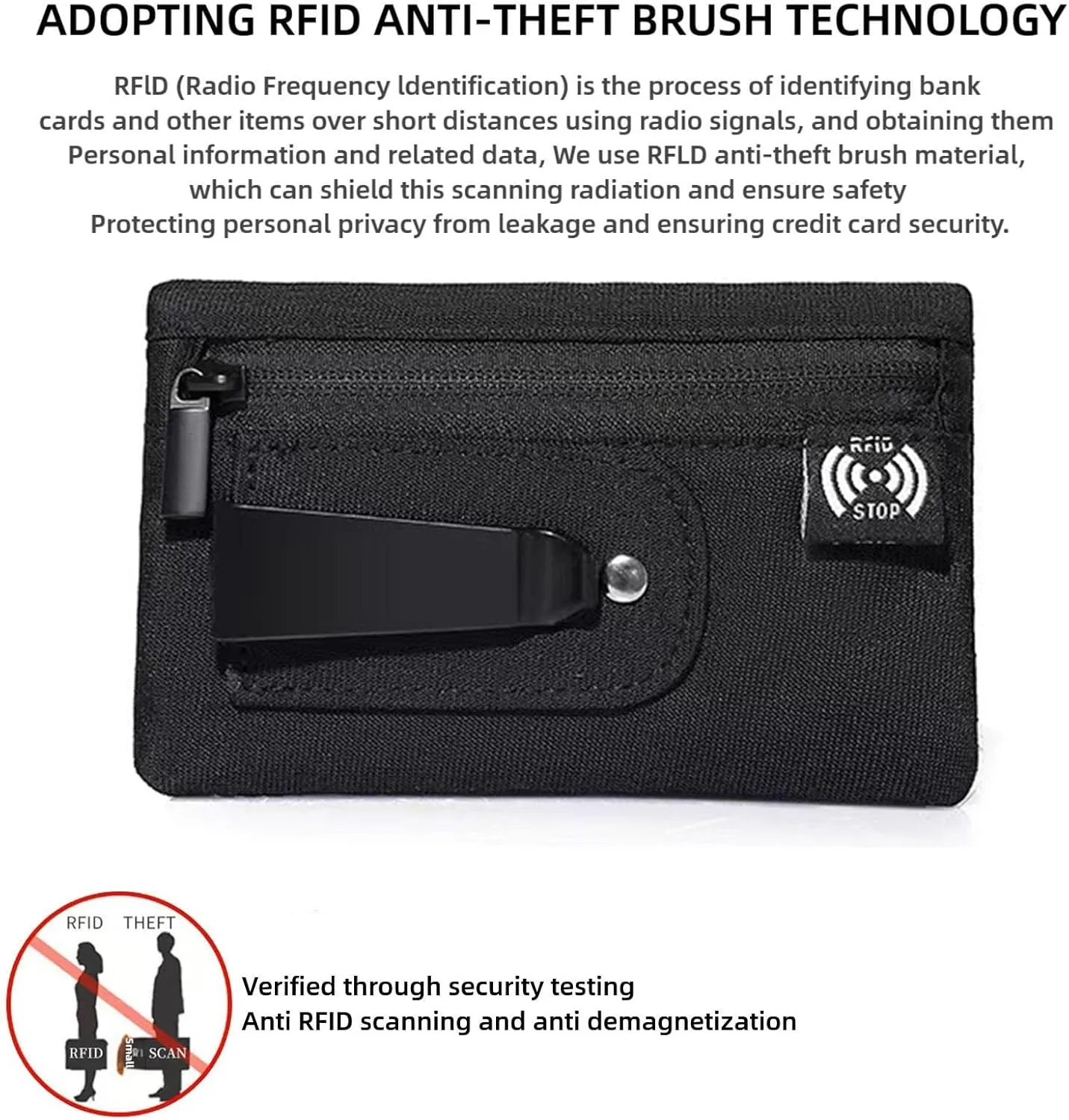 RFID Hidden Clip Stash Money Belt - Ultra Thin Anti-Theft Travel Pouch with Credit Card Slots for Women/Men, Perfect for International Travel, Daily Commute & Outdoor Activities (Grey)