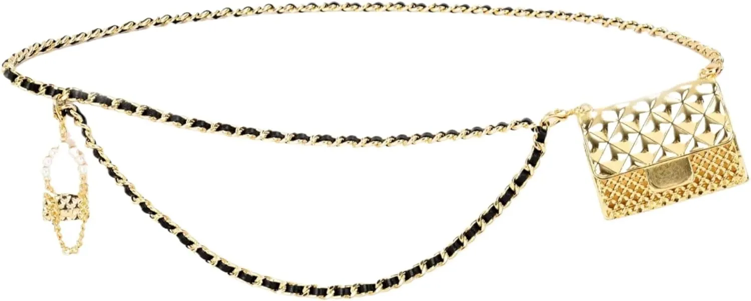 Small Belt Bag Women Mini Crossbody Purse Y2k Vintage 2000s Accessories Metal Gold Purses