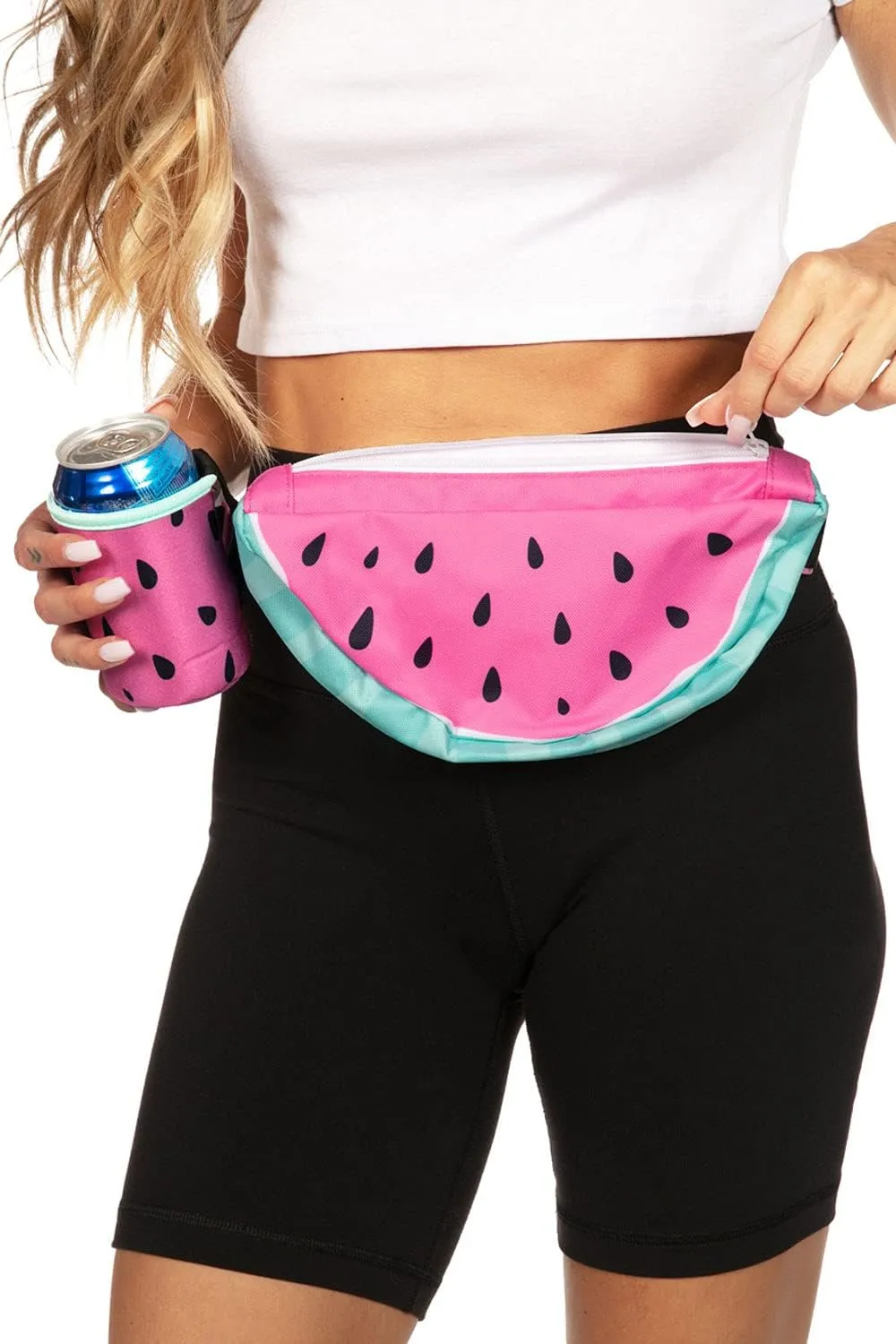 Tipsy Elves Watermelon 3D Fanny Pack with Drink Holder
