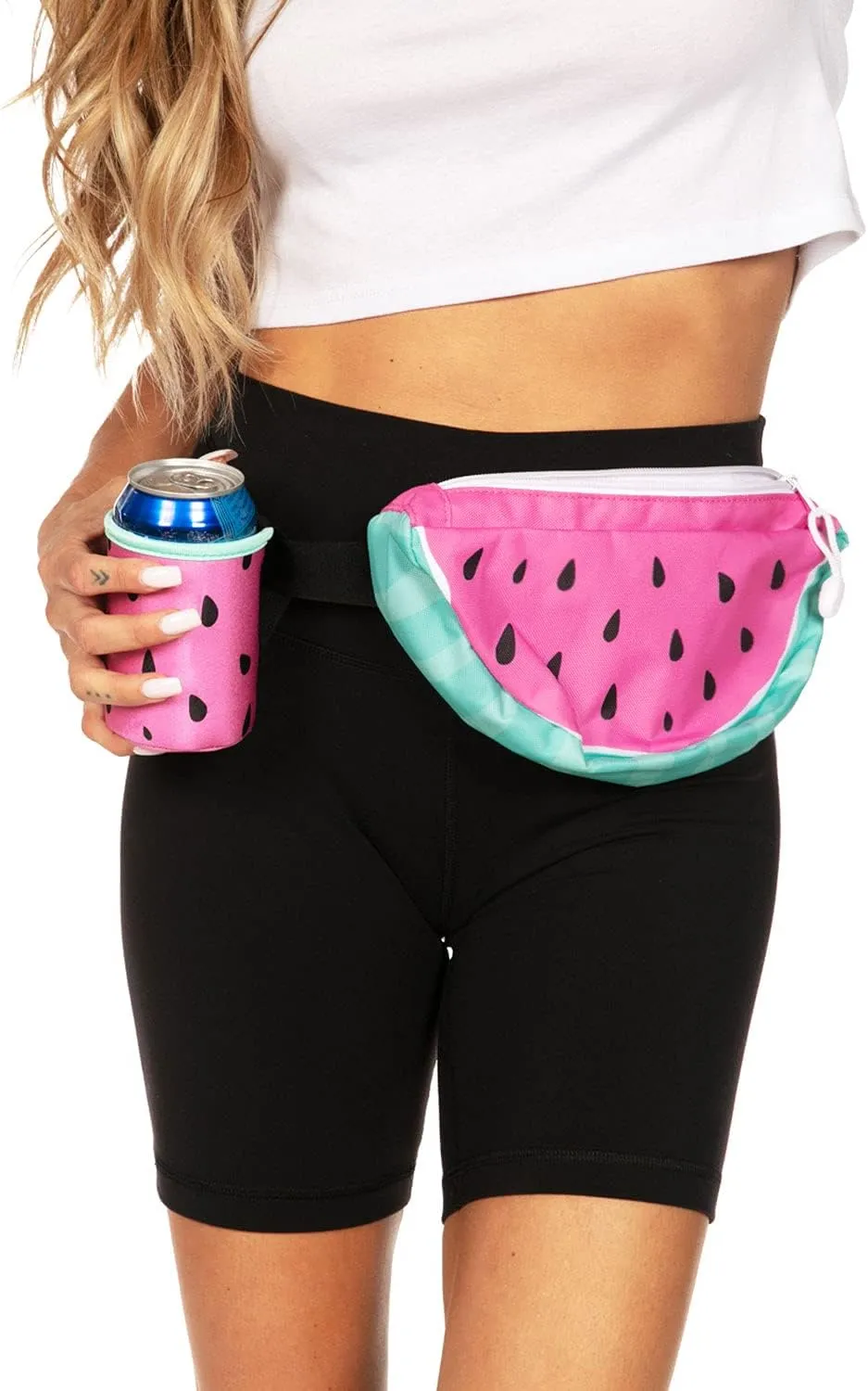 Tipsy Elves Watermelon 3D Fanny Pack with Drink Holder