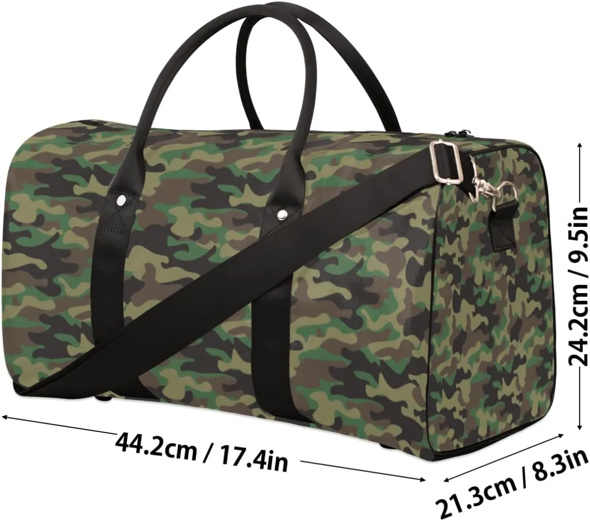 Travel Duffle Bag Women, Camouflage Military Camo Gym Bag Sports Bag,Army Lightweight Waterproof Foldable Overnight Bag, Carry on Shoulder Tote Bags for Hospital Maternity Mommy Gym