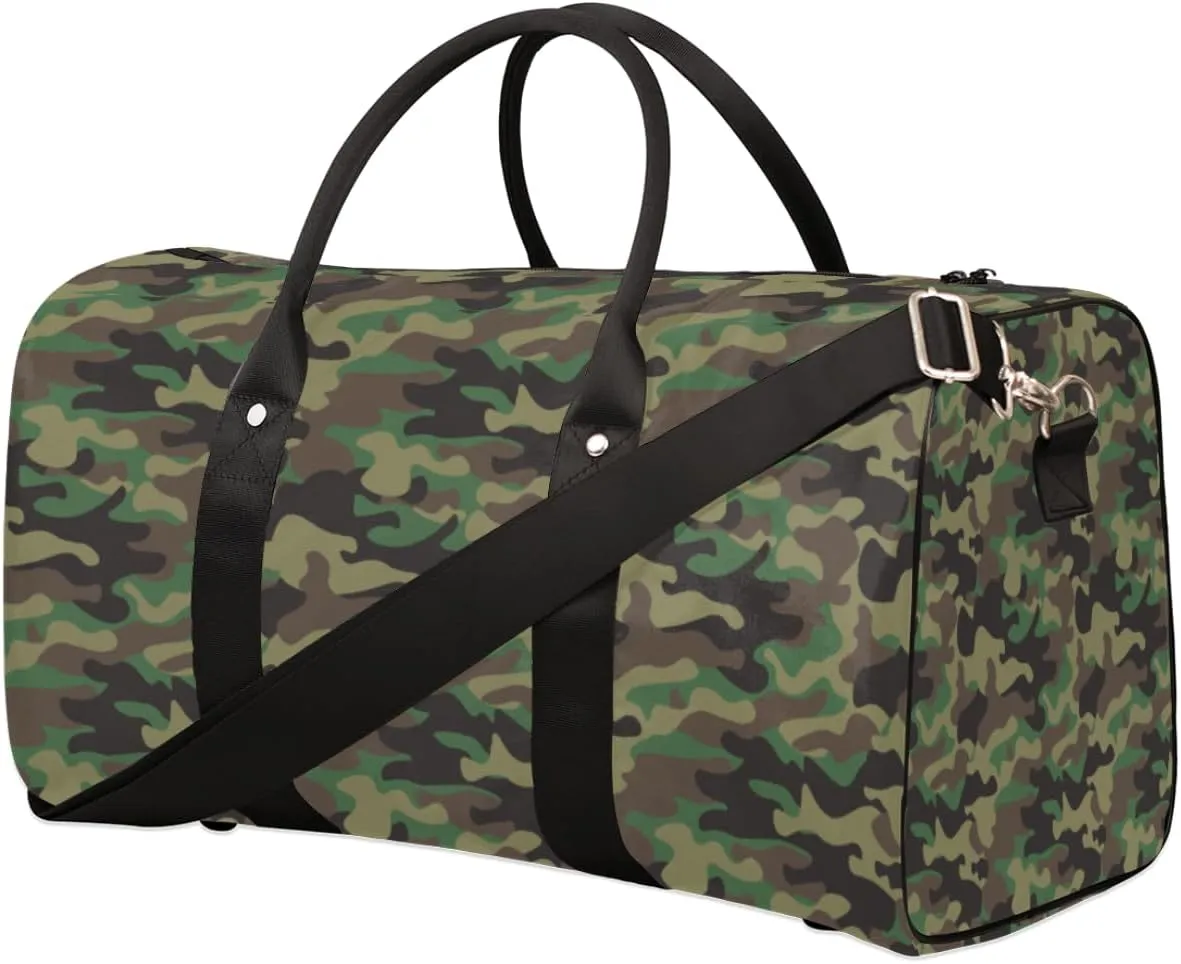 Travel Duffle Bag Women, Camouflage Military Camo Gym Bag Sports Bag,Army Lightweight Waterproof Foldable Overnight Bag, Carry on Shoulder Tote Bags for Hospital Maternity Mommy Gym