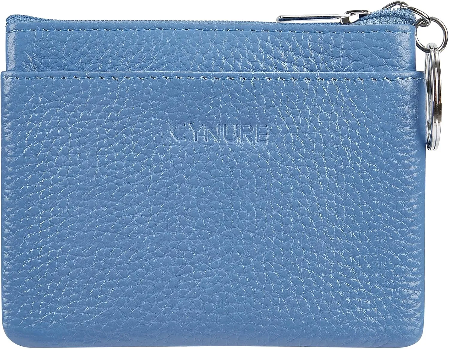 Women's Genuine Leather Coin Purse Mini Pouch Change Wallet with Keychain