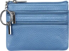 Women's Genuine Leather Coin Purse Mini Pouch Change Wallet with Keychain Women's Genuine Leather Coin Purse Mini Pouch Change Wallet with Keychain