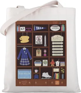 WSNANG G G TV Show Inspired Gift Diner Shopping Bag Stars Hollow Canvas Tote Bag TV Show Inspired Gift