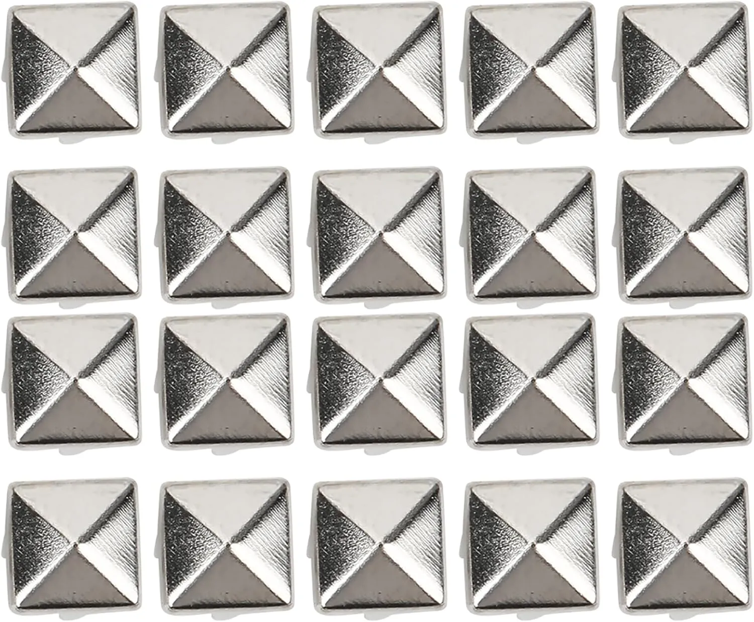 Zerodis Spike Rivets,400 Sets 4mm to 7mm DIY Leathercraft Rivet Spike Studs Bag Leather Clothing Shoes Belt Accessories Pyramid Studs(0.24in-Silver)