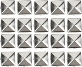 Zerodis Spike Rivets,400 Sets 4mm to 7mm DIY Leathercraft Rivet Spike Studs Bag Leather Clothing Shoes Belt Accessories Pyramid Studs(0.24in-Silver)